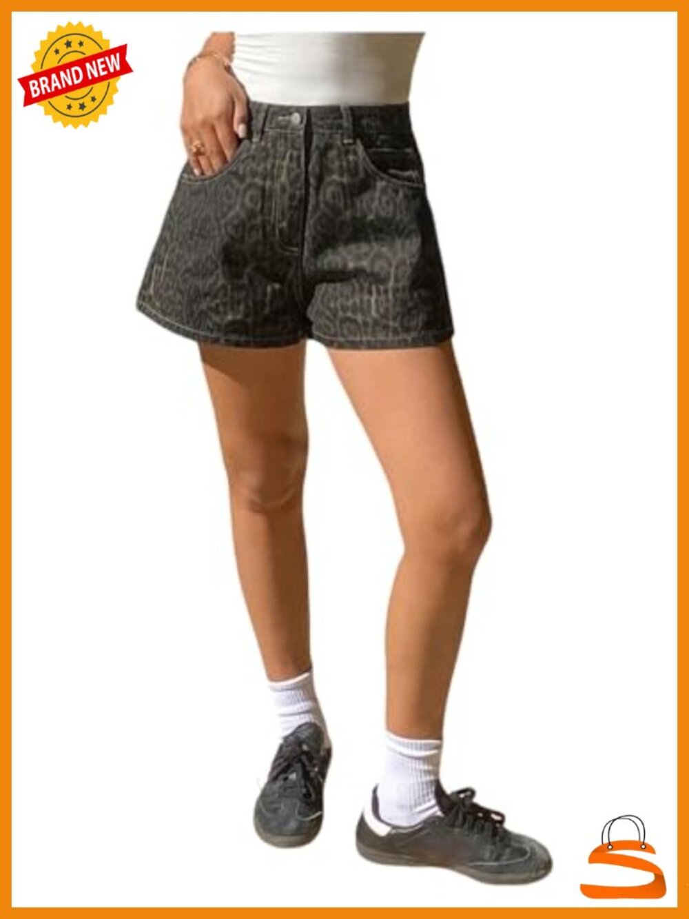 Women's High Rise Wide Leg Jean Shorts Casual Loose Fit Denim Shorts
